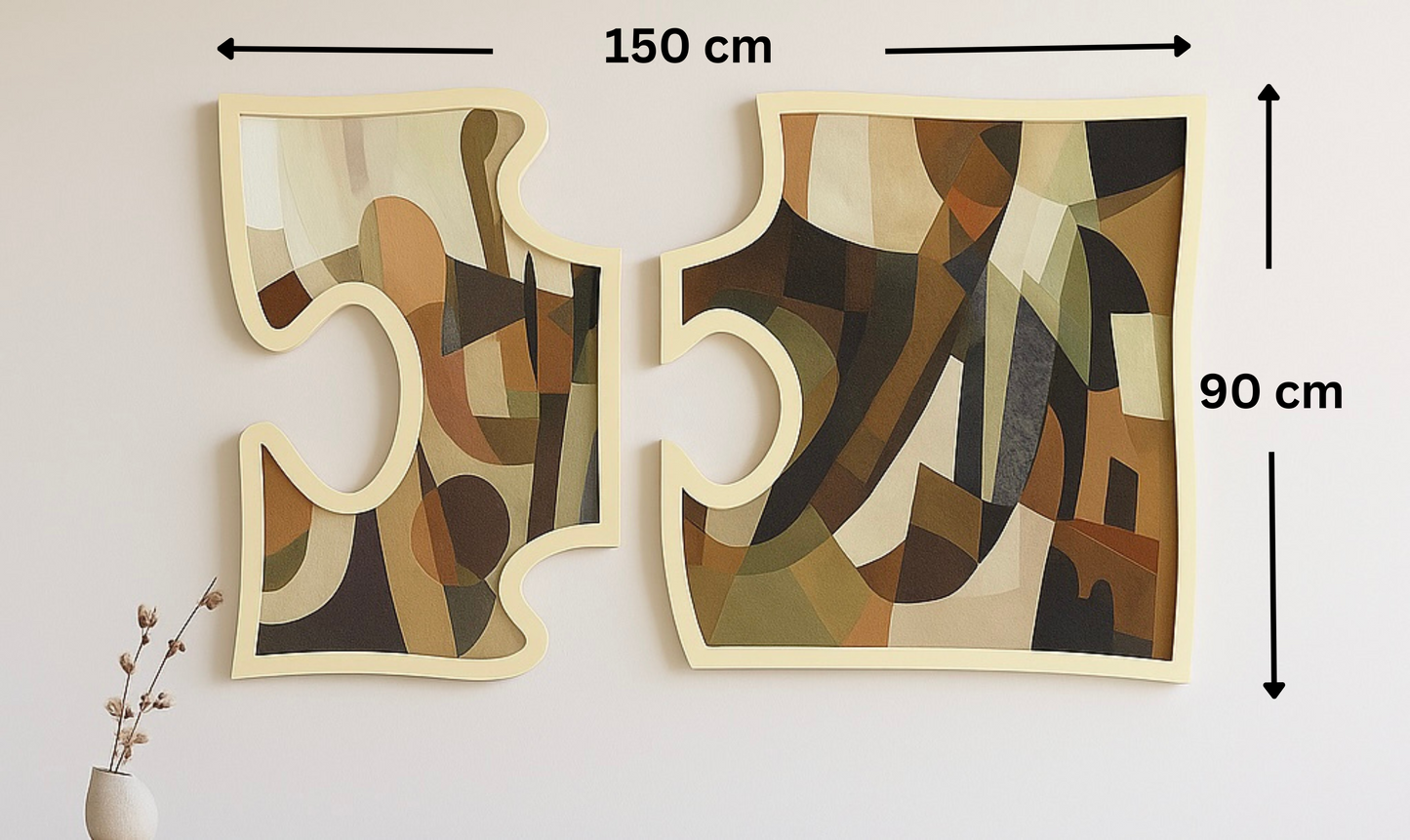 Puzzle Harmony Wall Art – Abstract Duo